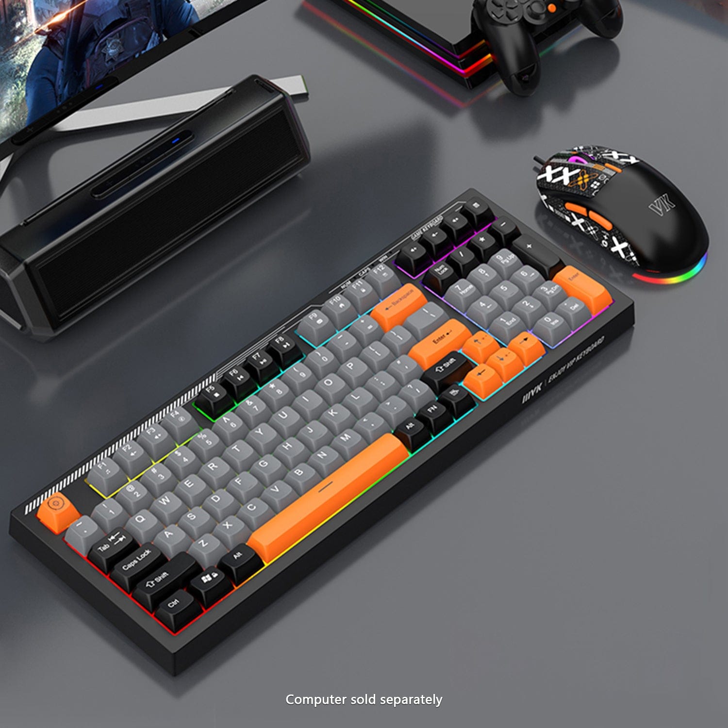 Wired Gaming Keyboard & Mouse Combo - Anti-Ghosting Multi-Key, 7-RGB Backlights