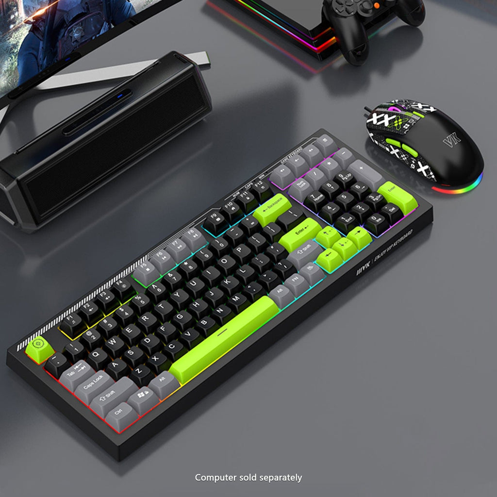 Wired Gaming Keyboard & Mouse Combo - Anti-Ghosting Multi-Key, 7-RGB Backlights