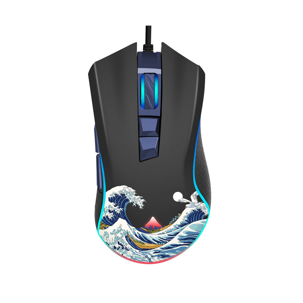 XVX G705 Kanagawa Themed Programmable Wired Gaming Mouse
