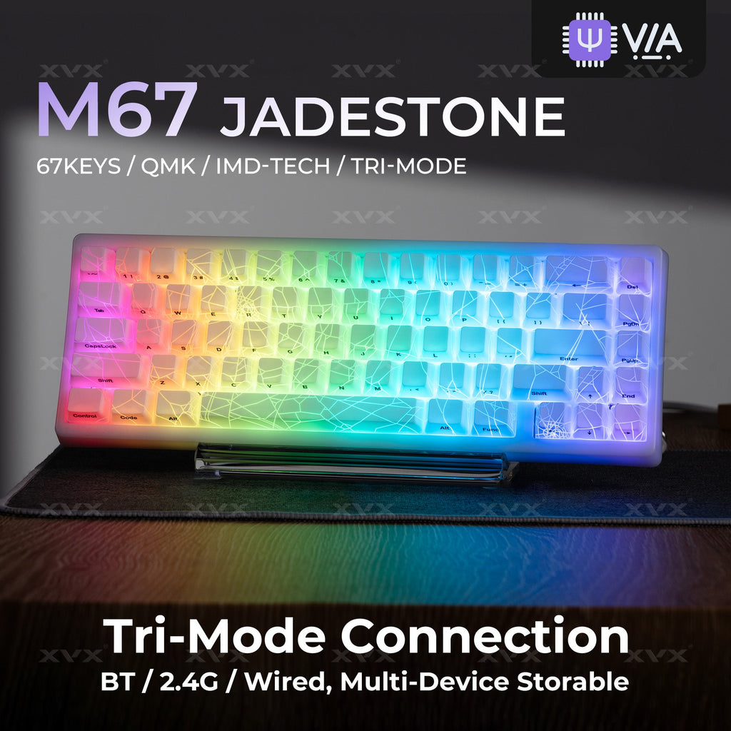 XVX M67 JadeStone Spider Web Tri-Mode RGB Mechanical Keyboard