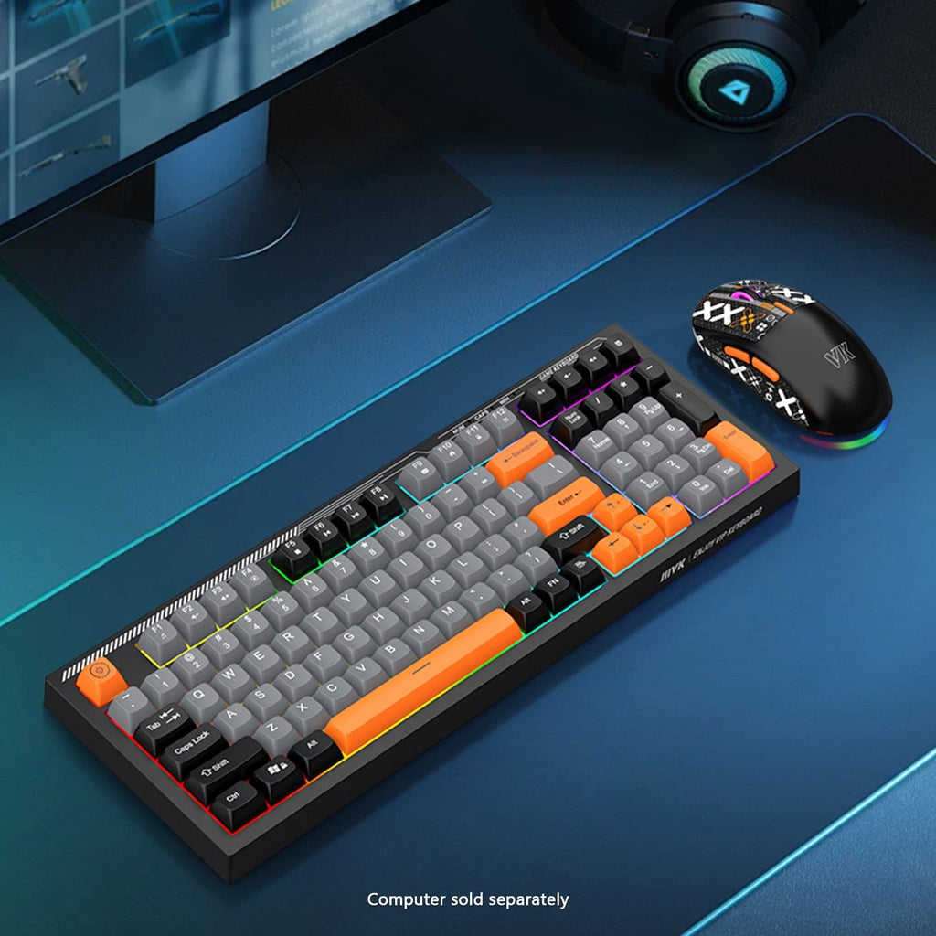 Wired Gaming Keyboard & Mouse Combo - Anti-Ghosting Multi-Key, 7-RGB Backlights