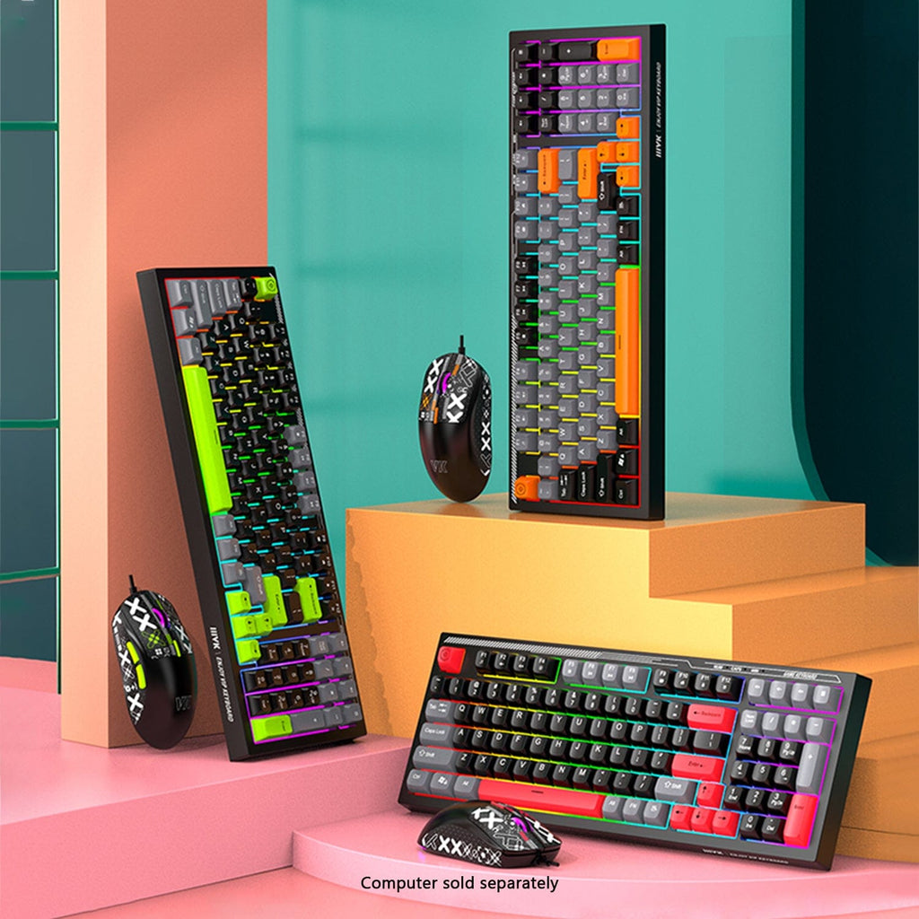 Wired Gaming Keyboard & Mouse Combo - Anti-Ghosting Multi-Key, 7-RGB Backlights