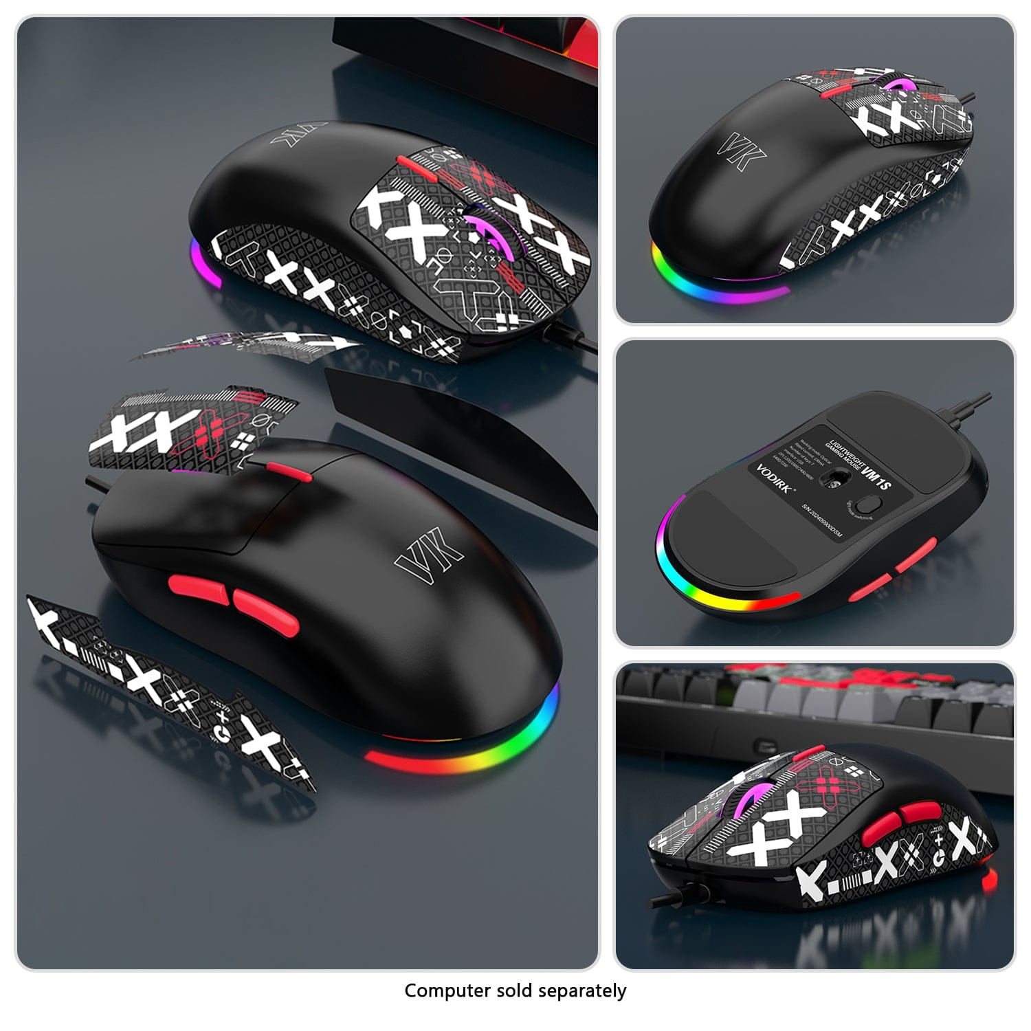 Wired Gaming Keyboard & Mouse Combo - Anti-Ghosting Multi-Key, 7-RGB Backlights