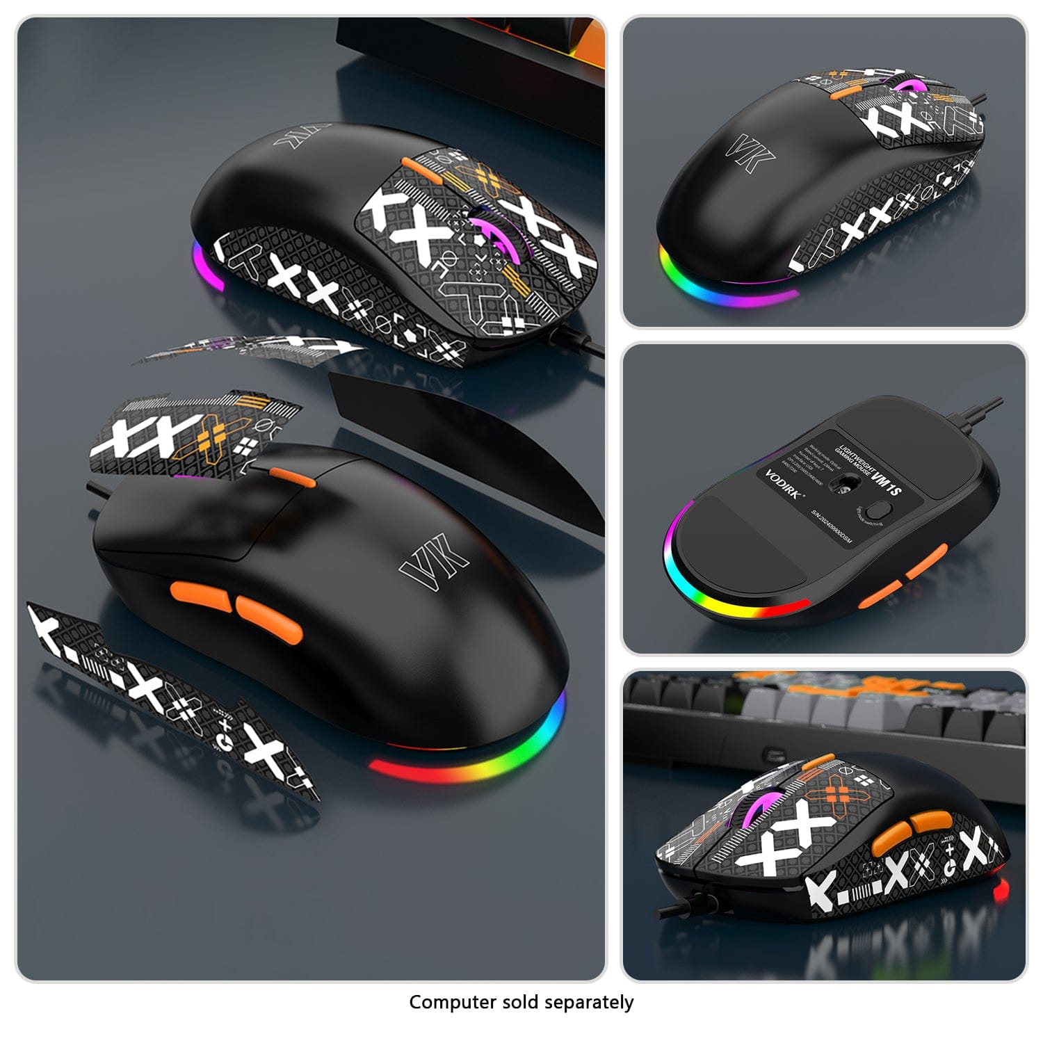 Wired Gaming Keyboard & Mouse Combo - Anti-Ghosting Multi-Key, 7-RGB Backlights