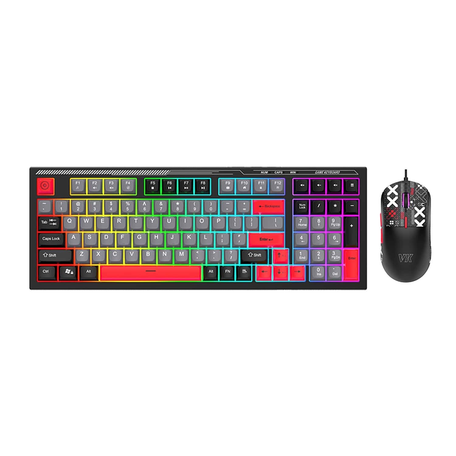 Wired Gaming Keyboard & Mouse Combo - Anti-Ghosting Multi-Key, 7-RGB Backlights