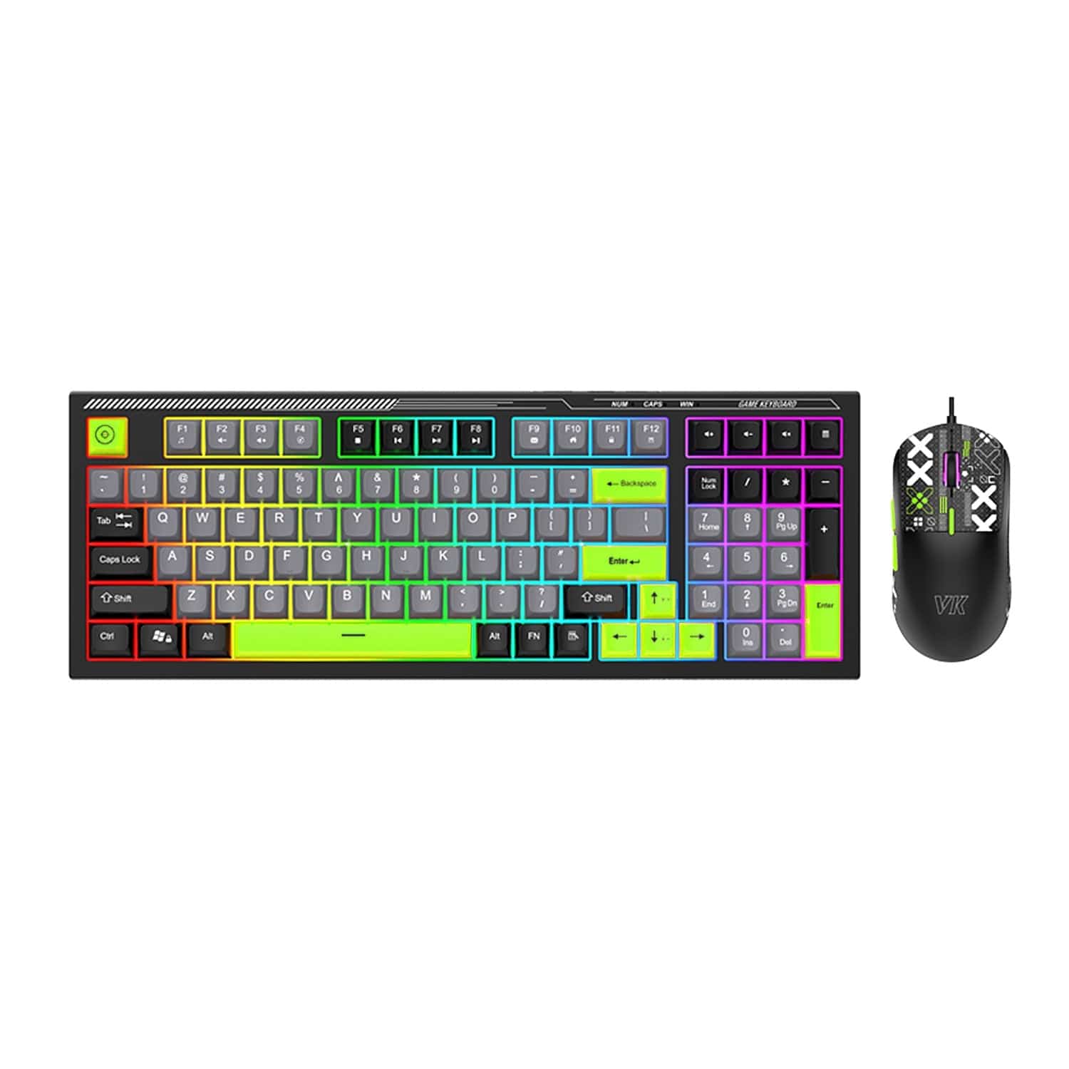 Wired Gaming Keyboard & Mouse Combo - Anti-Ghosting Multi-Key, 7-RGB Backlights