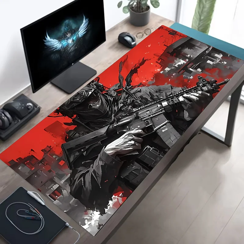 Large Tactical Soldier Mouse Pad – Non-Slip XXL Desk Mat with Stitched Edges, Gaming Accessories for FPS and Home Use