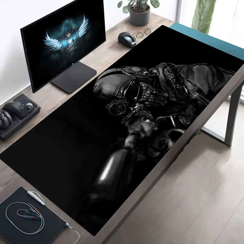 Large Tactical Soldier Mouse Pad – Non-Slip XXL Desk Mat with Stitched Edges, Gaming Accessories for FPS and Home Use