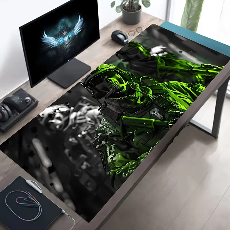 Large Tactical Soldier Mouse Pad – Non-Slip XXL Desk Mat with Stitched Edges, Gaming Accessories for FPS and Home Use