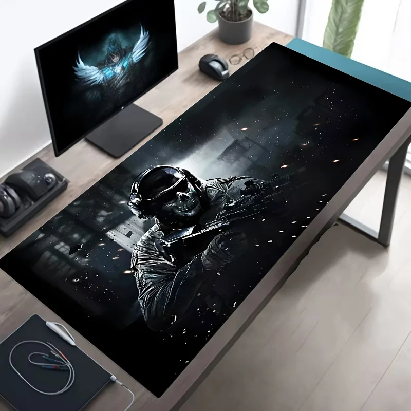 Large Tactical Soldier Mouse Pad – Non-Slip XXL Desk Mat with Stitched Edges, Gaming Accessories for FPS and Home Use