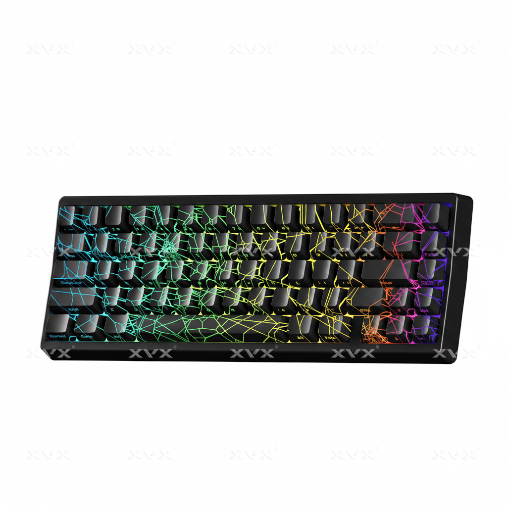 XVX M67 JadeStone Spider Web Tri-Mode RGB Mechanical Keyboard on white background